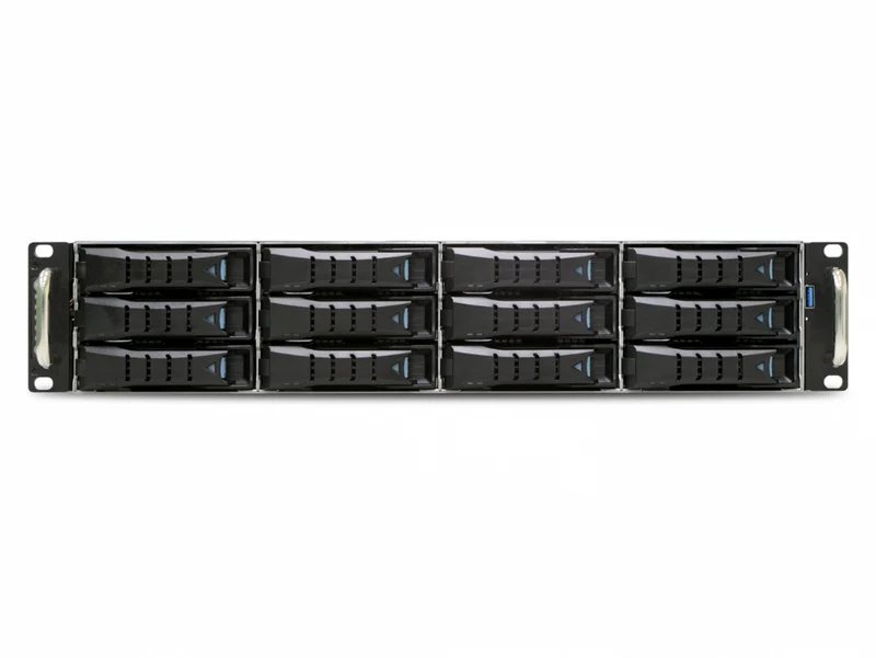 AIC 2U 12G Short Storage Server Chassis 12 x 3.5" Hot-Swap + 2 x 7mm 2.5" Rear Hot-Swap with 550W x2 Redundant PSU (Rails Included)