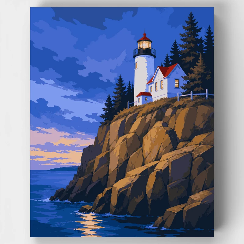 Blue Hour Lighthouse - Paint by Numbers Kit