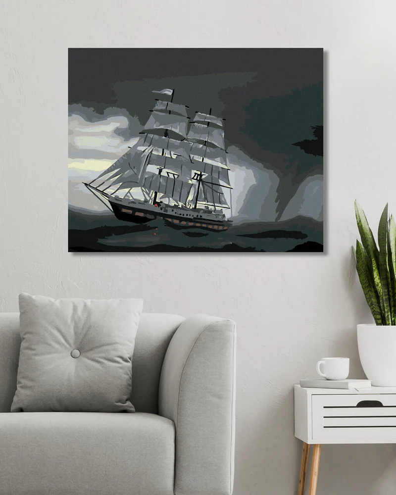 Diamond painting - SEGELSCHIFF IM REGEN (D. RUSTY RUST)