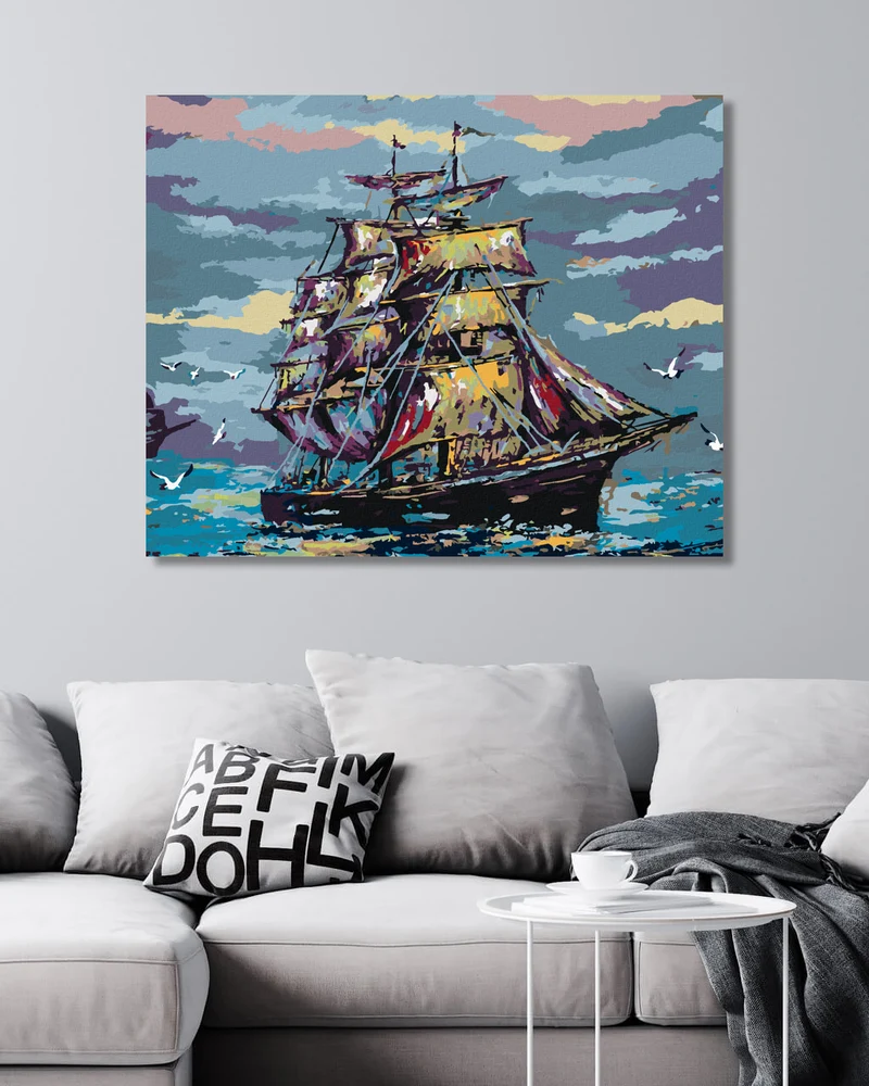 Diamond painting - SEGELBOOTE IN BUNTEN FARBTÖNEN