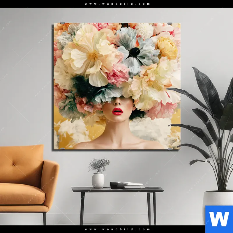 Alu-Dibond Bild | Florale Diva | Quadrat