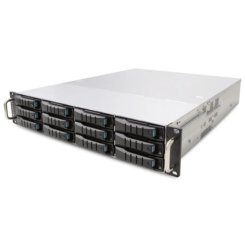 AIC 2U 12G Short Storage Server Chassis 12 x 3.5" Hot-Swap + 2 x 7mm 2.5" Rear Hot-Swap with 550W x2 Redundant PSU (Rails Included)
