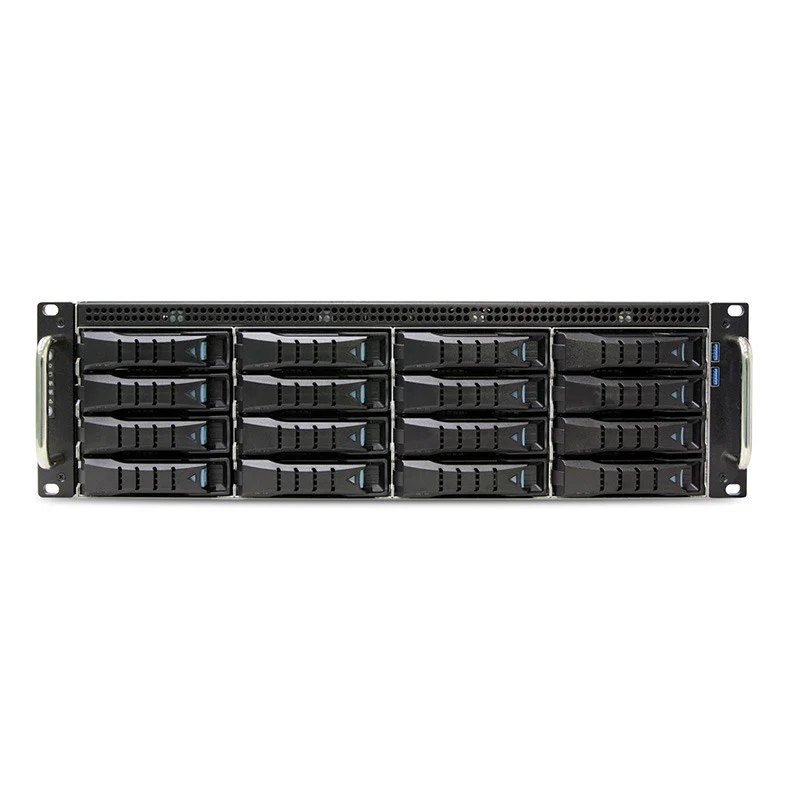 AIC 3U 12G Short Storage Server Chassis 16 x 3.5" Hot-Swap + 2 x 2.5" Rear Hot-Swap with 800W 1+1 Redundant PSU (Rails Included) * Expander On Board