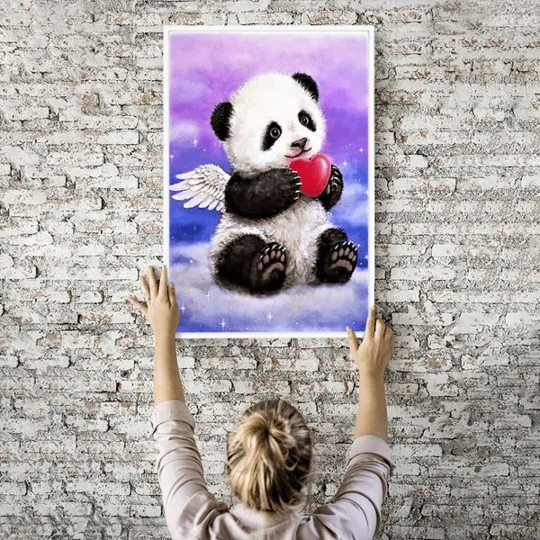 Diamond Painting Strass Special - XL Panda der Liebe