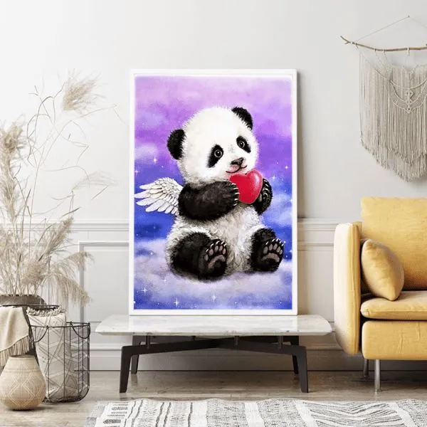 Diamond Painting Strass Special - XL Panda der Liebe
