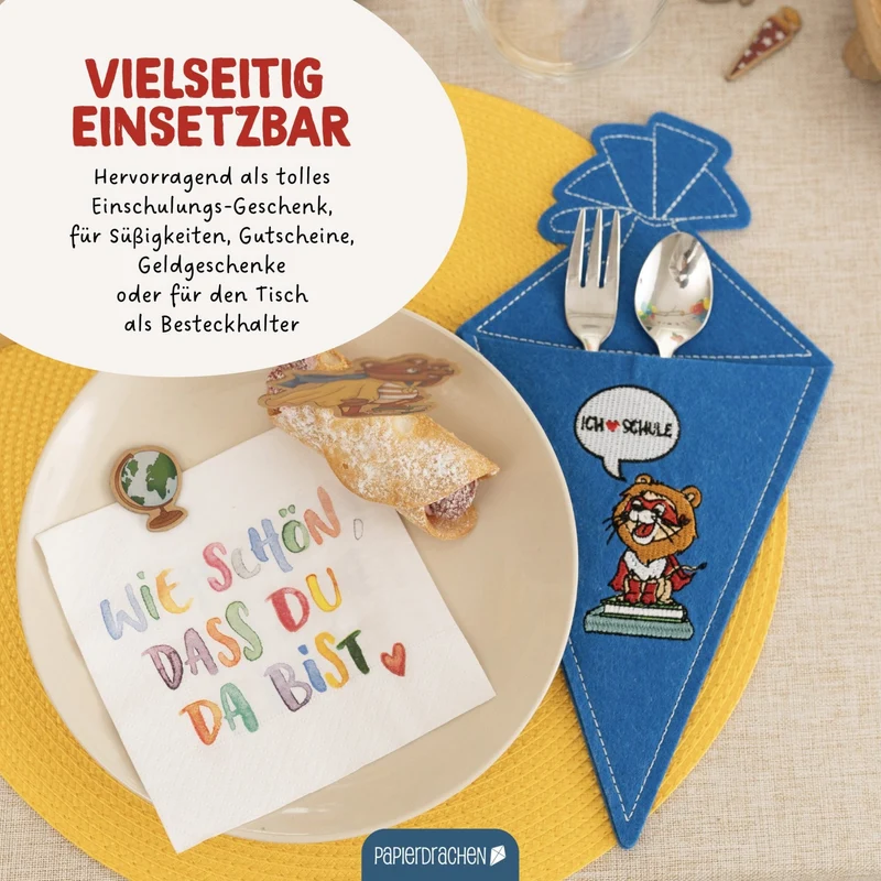 4 Filz-Taschen zur Einschulung