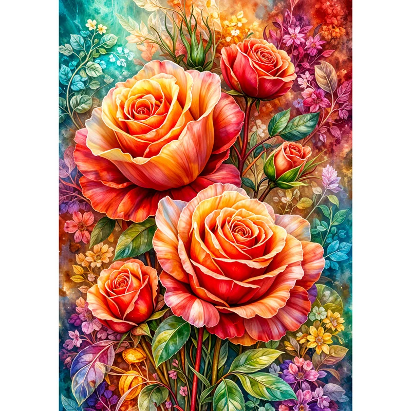 5D Diamond Painting – Radiant Rose Bouquet