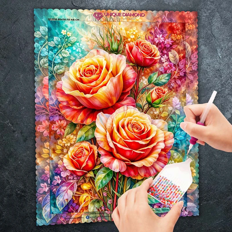 5D Diamond Painting – Radiant Rose Bouquet