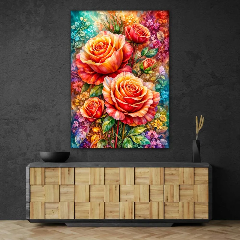 5D Diamond Painting – Radiant Rose Bouquet