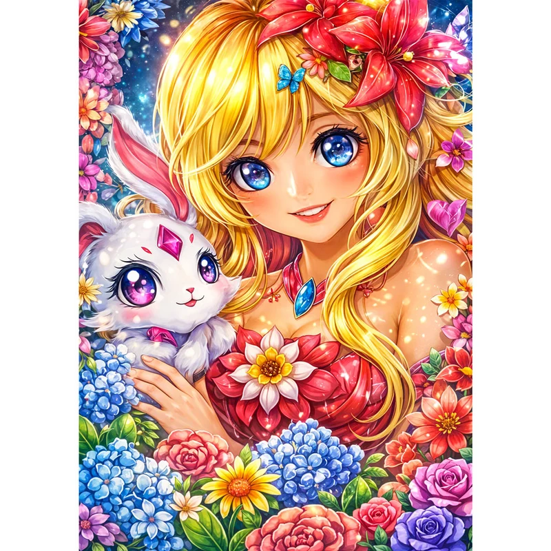 5D Diamond Painting – Flower Fairy & Magic Bunny