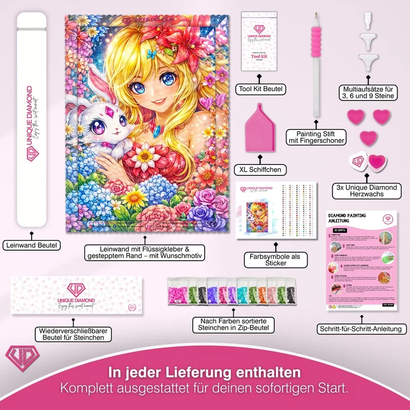 5D Diamond Painting – Flower Fairy & Magic Bunny