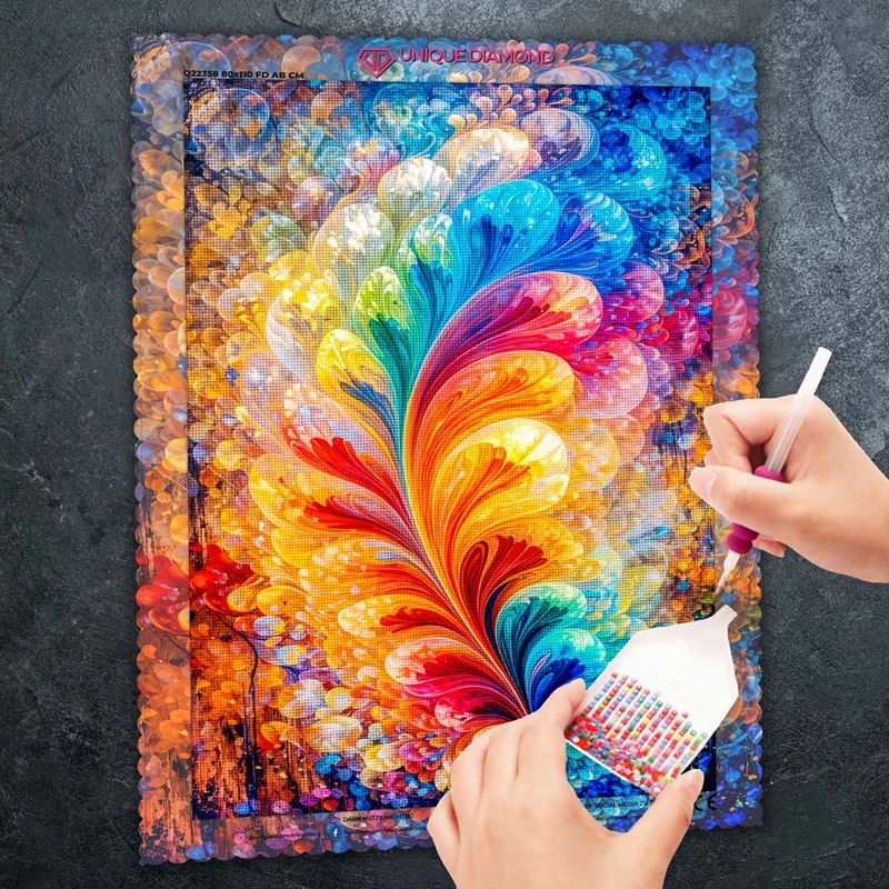 5D Diamond Painting – Rainbow Feather