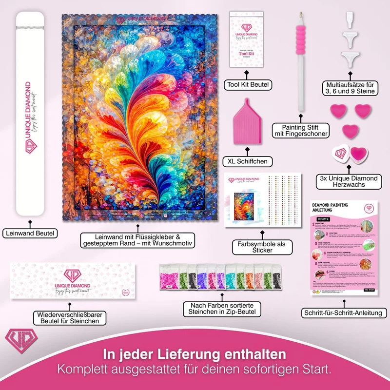 5D Diamond Painting – Rainbow Feather