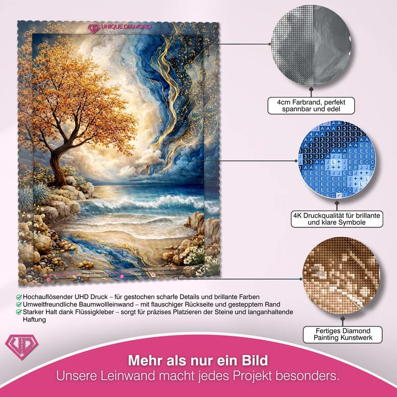 5D Diamond Painting – Golden Ocean Tree