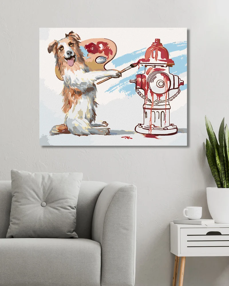 Diamond painting - HUND ALS MALER (D. RUSTY RUST)