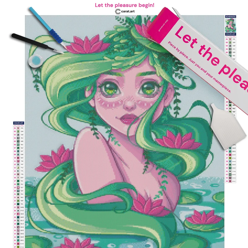 Diamond Painting - clauilustrada - Green mermaid