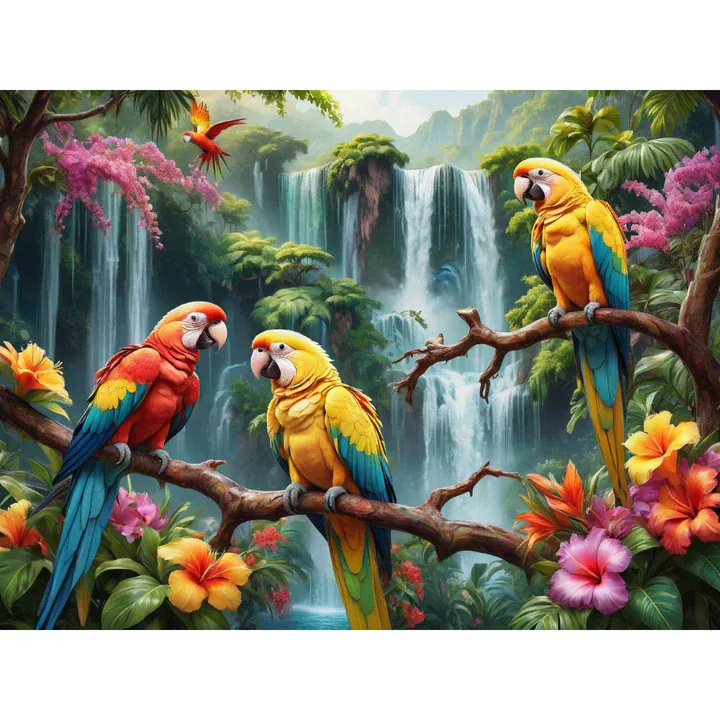 Diamond Painting Drei Papageien