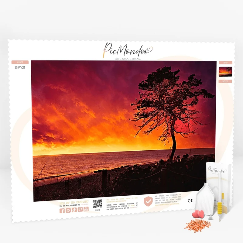 Diamond Painting Strass Special - XL Roter Sonnenuntergang