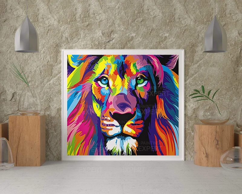 Diamond Painting Bunter Löwe