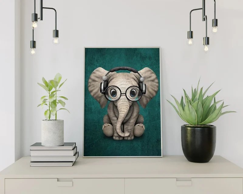 Diamond Painting Elefant Kopfhörer