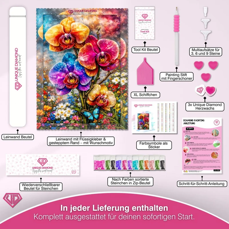 5D Diamond Painting – Cosmic Orchid Garden