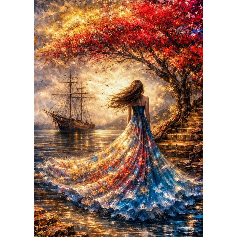 5D Diamond Painting – Golden Autumn Dream