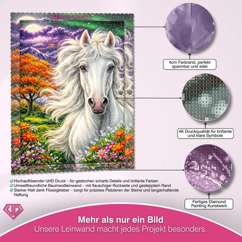 5D Diamond Painting – Majestic White Horse