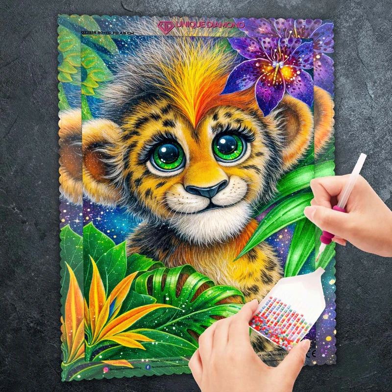 5D Diamond Painting – Jungle Baby Leopard