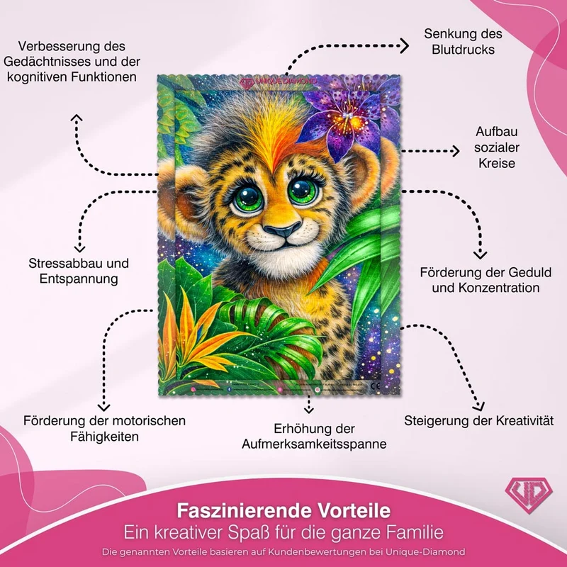 5D Diamond Painting – Jungle Baby Leopard