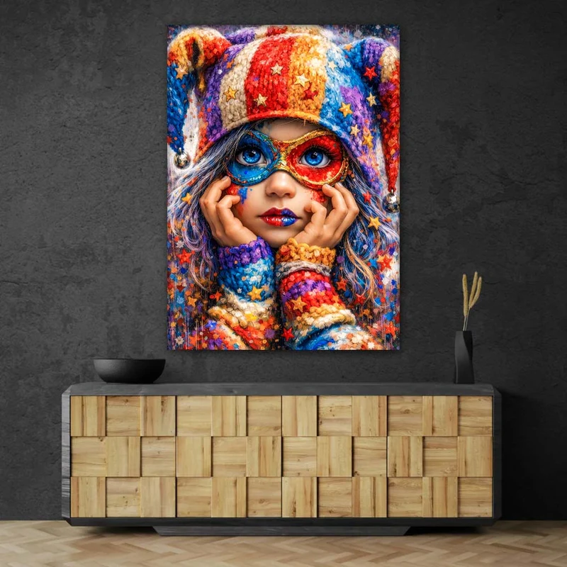 5D Diamond Painting – Colorful Carnival Girl