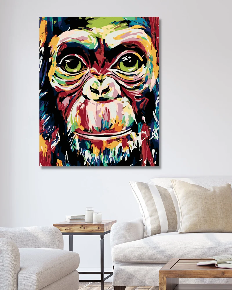 Diamond painting - BUNTER AFFE
