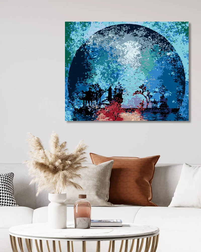 Diamond painting - BUNTE MOND-SILHOUETTE