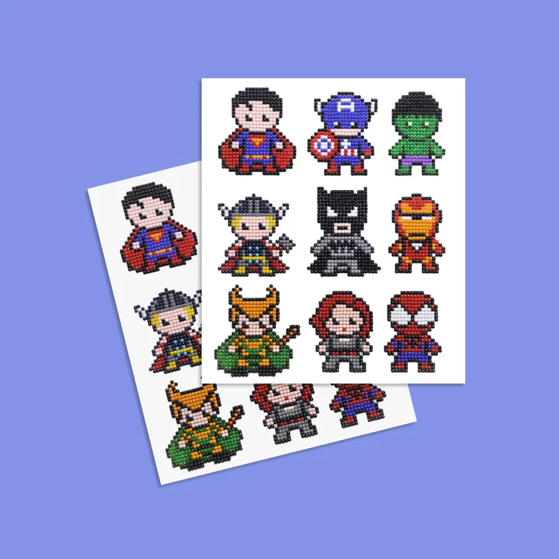 Diamond Painting Sticker Set - Superhelden