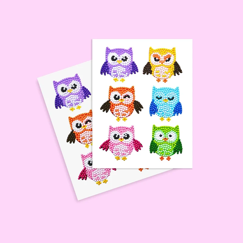 Diamond Painting Sticker Set - Eulen Motive