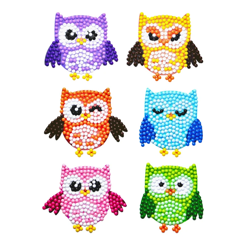 Diamond Painting Sticker Set - Eulen Motive