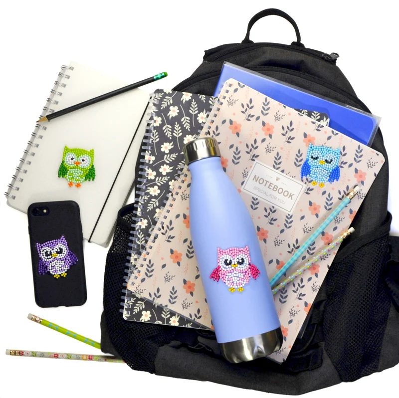 Diamond Painting Sticker Set - Eulen Motive