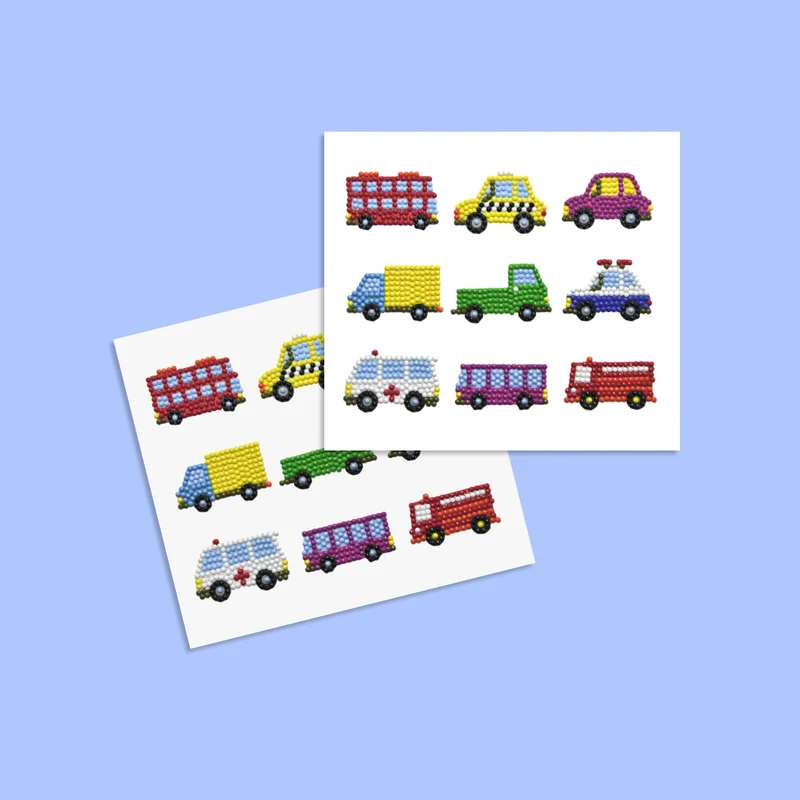 Diamond Painting Sticker Set - Autos und Busse