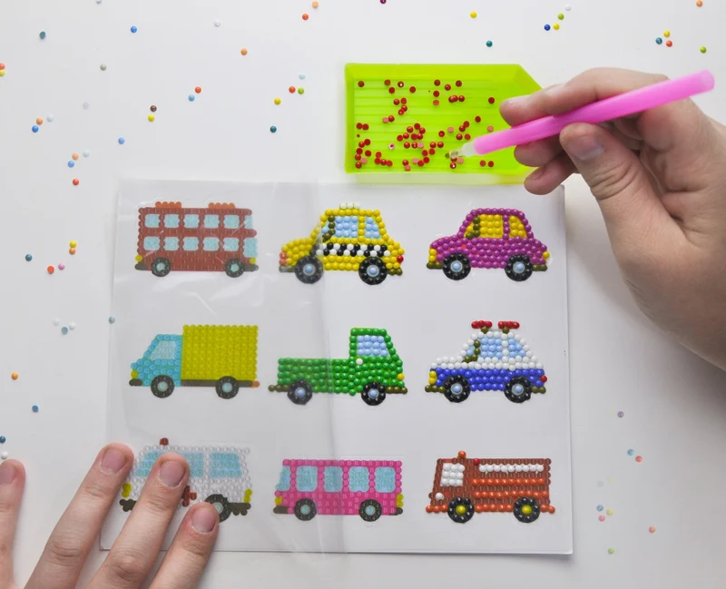Diamond Painting Sticker Set - Autos und Busse