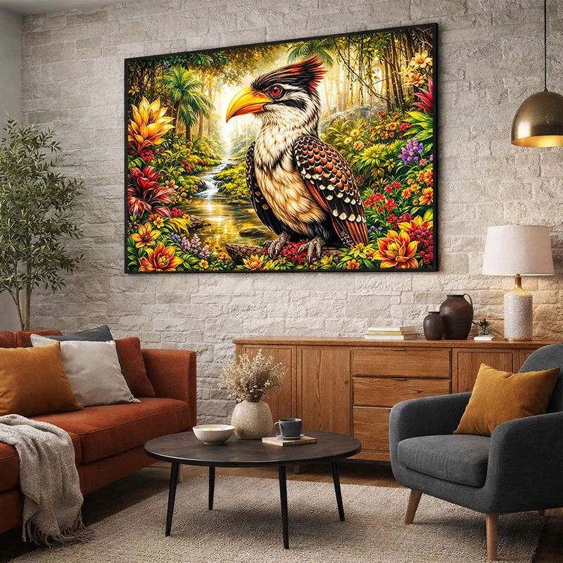 5D Diamond Painting – Tropical Hornbill