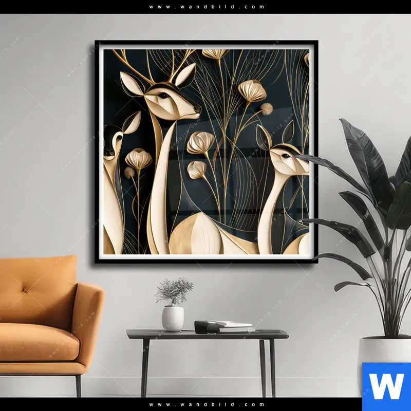 Poster | Rehe - Anmut des Waldes | Quadrat