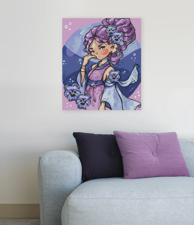 Diamond Painting - arts.by.tamara - Pansies Girl