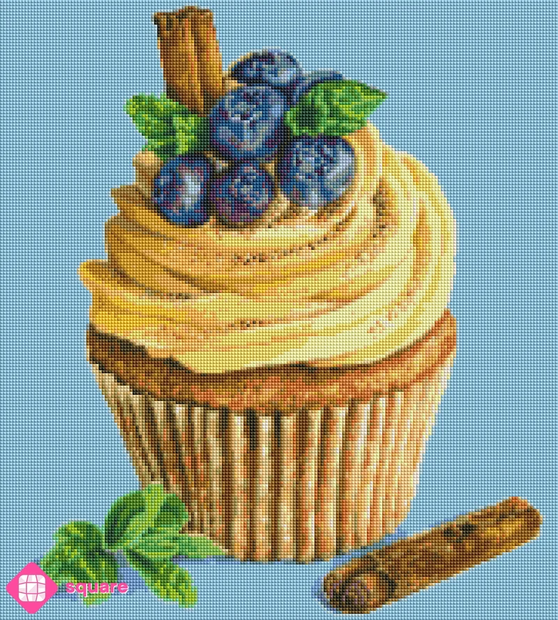 Diamond Painting - Jelissacousland - Blueberry Cinamon Cupcake