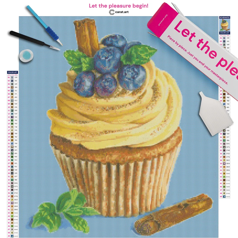 Diamond Painting - Jelissacousland - Blueberry Cinamon Cupcake