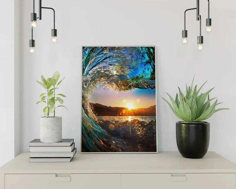 Diamond Painting Wellen mit Sonne
