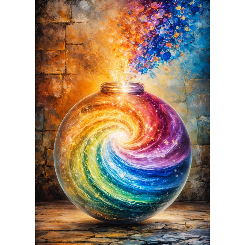 5D Diamond Painting – Cosmic Rainbow Vortex