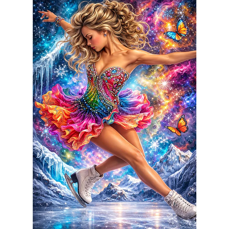 5D Diamond Painting – Cosmic Ice Skater