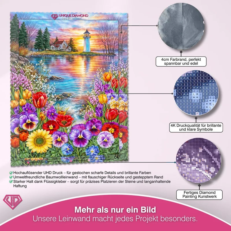 5D Diamond Painting – Sunset Lighthouse Garden