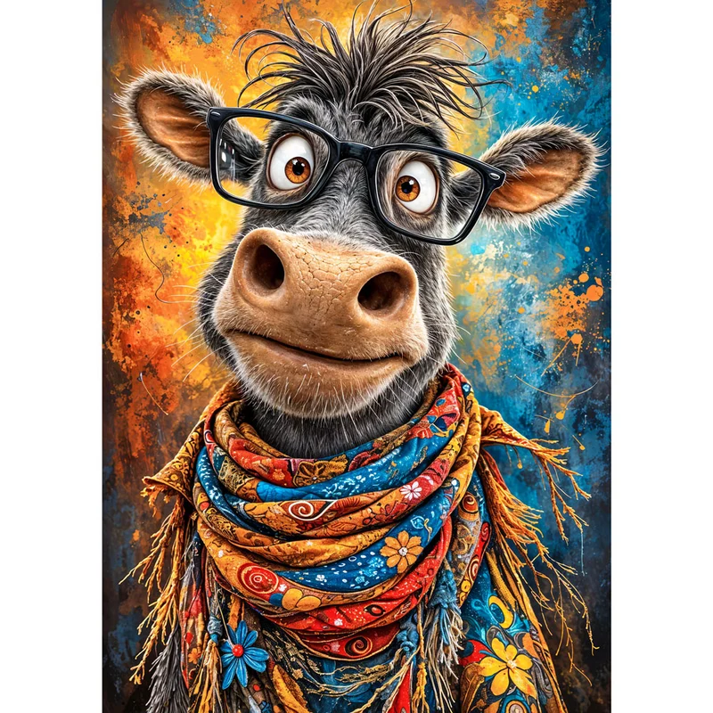 5D Diamond Painting – Funny Smart Cow