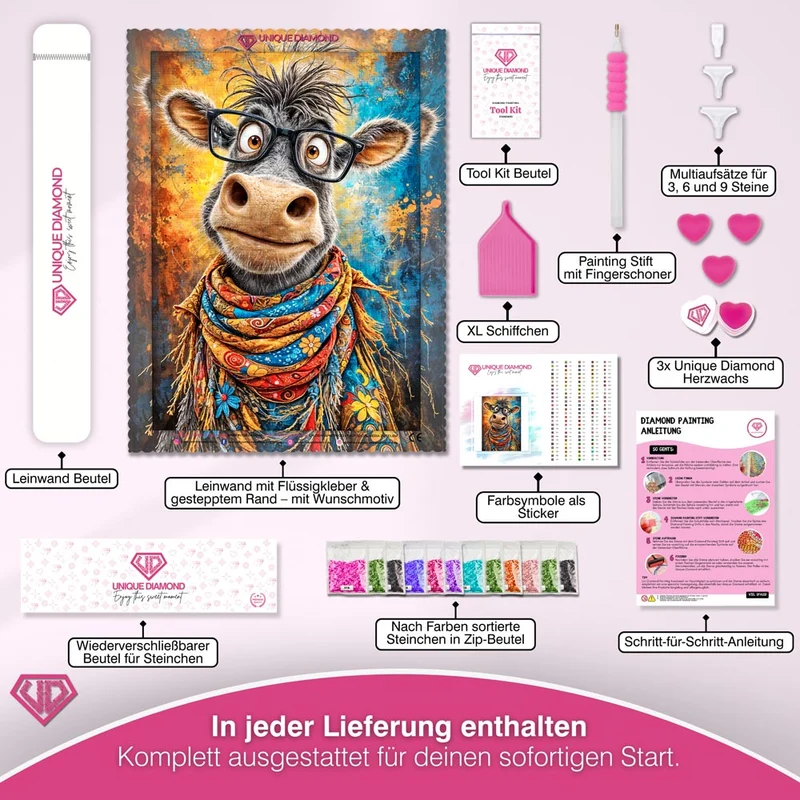 5D Diamond Painting – Funny Smart Cow