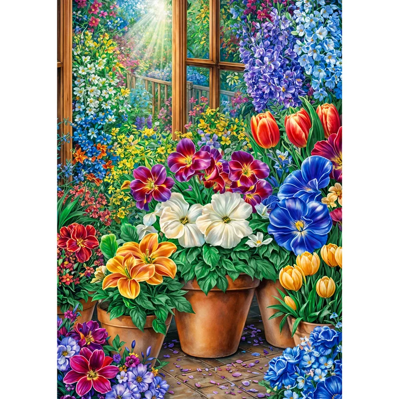 5D Diamond Painting – Garden Window Bloom